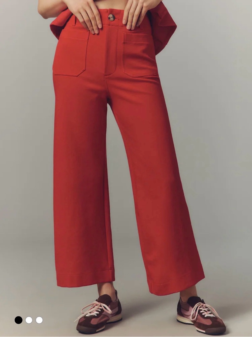 Anthropologie Red Maeve The Colette Knit Crop Wide-Leg Size 26
